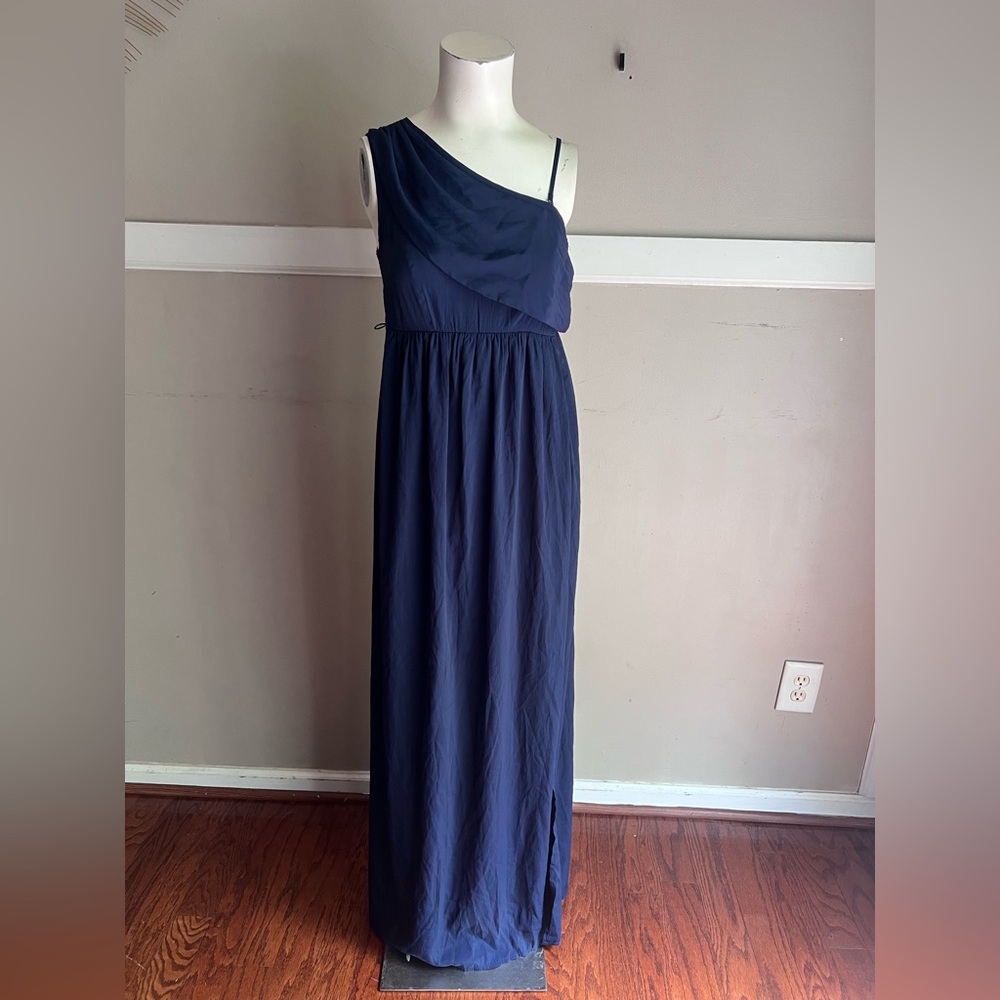 ASOS Maternity One-Shoulder Maxi Dress in Navy